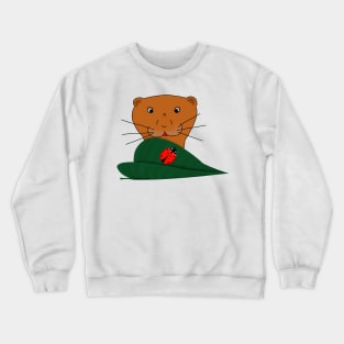 Oliver The Otter Studies a Ladybug Crewneck Sweatshirt